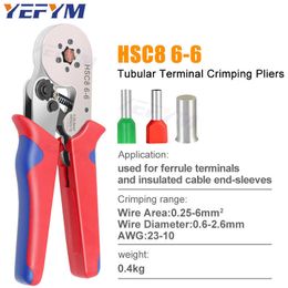 Ferrule Crimping Tool Sets HSC8 6-6 0.25-6mm 23-10AWG Electrical Crimper Plier with 1020pcs Wire End Crimp tube Terminals Box