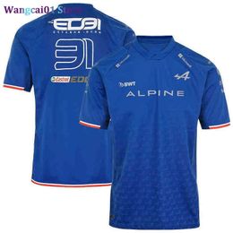 Men's T-Shirts the New Website 2022 F1 Driver T-shirt Alpine Team Esteban Ocon T-shirts Men isure Breathab with Short Seves 0325H23