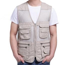 Men's Vests 2023 Paragraphs Summer Thin Cotton Mesh Vest Men Leisure PocketMen's