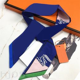 Bag charm silk scarf horse pattern designer scarf long distinctive popular ribbon for bag luggage portable womens scarves designer mixed color PJ076 B23