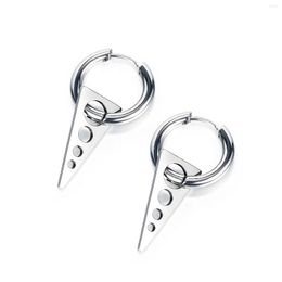 Dangle Earrings Simple Geometric Triangle For Men Stainless Steel Round Star Ears Fashion Punk Male Jewellery