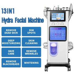 Professaional Hydro Skin Facial Microdermabrasion Machine 13 in 1 Skin Lifting High Frequency Ultrasound BIO Water Dermabrasion Moisturizer device