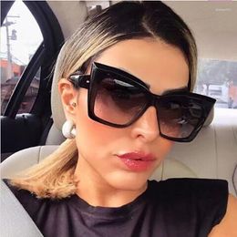 Sunglasses 2023 Large Frame Personality Cat Eye Comfortable Ladies Eyewear Anti-glare High Quality Retro Glasses