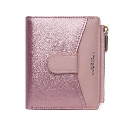 Wallets JOIN TOP Bright Leather Women's Short Wallet Fashion Vertical Multi-Card Small Coin Purse