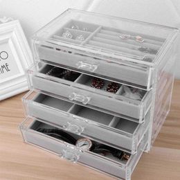 Storage Boxes Bins Eco-Friendly Practical Necklace Rings Earrings Storage Case Lightweight Jewelry Display Box Dust-Proof for Dressing Table P230324