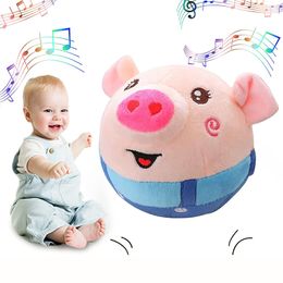 Electronic Plush Toys 999Songs Cute Music Singing Speaking Electronic Plush Baby Toys Bouncing Pig Pets USB Record Talking Gift Toy for Toddler Kids 230325