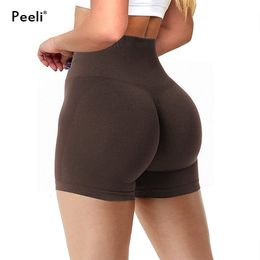 Yoga Outfits High Waist Amplify Seamless Short Scrunch Butt Push Up Gym Athletic Booty Workout Short Clothing 230325