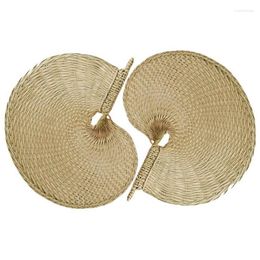 Chandelier Crystal Natural Raffia Hand Fans Palm Leaf Weaving Fan For Summer Cooling Supplies Farmhouse Wall Decor Wedding Party 6 Pcs