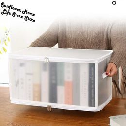 Storage Boxes Bins Foldable Clothes Storage Box Plastic Transparent Sundries Toys storage box Large Capacity Quilt Underwear Sock Container P230324