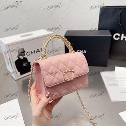 Classic Mini Clamshell Makeup Bag 19 Series Gold Hardware Thin Chain Cross-body Quilted Money Box Designer Handbag Shoulder Bags Shoulder Bag Card Clip Bags 10x15cm