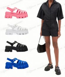 2023 Designer Sandals Rubber Thick Soled Gear Hollow For Baotou Ladies Casual Heightening Buckle Roman Tide Outdoor Beach Wrap Toe Sandal With Box 35- w0jG#