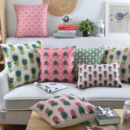 Pillow Pineapple Decor Throw Case Flower Geometric Decorative Cover Pink Flamingo Home Chair Sofa Sham