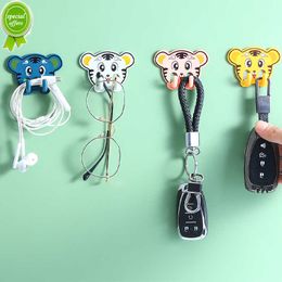 New 4/1PCS Tiger Hook Multi-purpose Wall Keys Bag Hanger Hook Adhesive Bathroom Towel Holder Kitchen Hardware Organiser Hook Rack