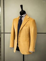 Men's Suits 2023 Fashion Corduroy Jacket Notch Lapel Two Buttons Formal Tuxedos Loose Vintage Retro Dinner Party Prom Suit Blazer(1 Jack