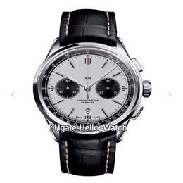 New Premier B01 Steel Case AB0118221G1P1 VK Quartz Chronograph Mens Watch Stopwatch White Dial Leather Strap Watches Hello Watch 6240m