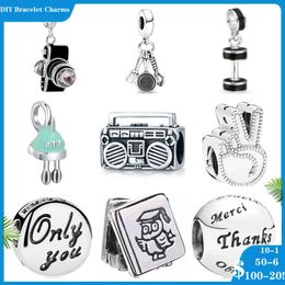 925 siver beads charms for pandora charm bracelets designer for women Radio Camera Kitchenware Book Whisk