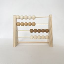 Decorative Objects Figurines Nordic Wooden Abacus for Kids Room Desktop Decoration Baby Early Learning Math Educational Toy Natural Wood Nursery Decor 230324