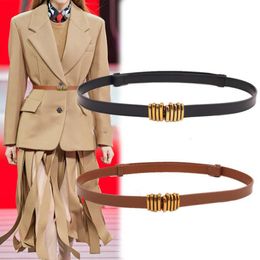 Adjustable Cowhide belt for Women - High-End Fashion Accessory with Suit Dress Decoration and Waist Buckle