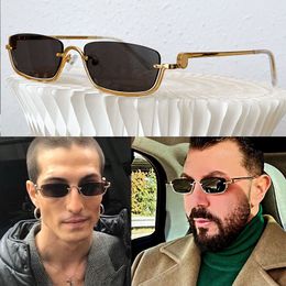 sunglasses Square Colour changing lens Sunglasses 1278 Shiny gold temples Men Women Brand Peach Metal Brown Blue crystal Lenses cut-out Interlocking eyeglasses