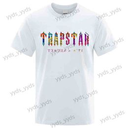 T230325Men's T-Shirts Trapstar London Casual T-shirt Men Summer O-neck Short Sleeve Breathable Personality Streetwear Soft Cotton Brand Tops Male