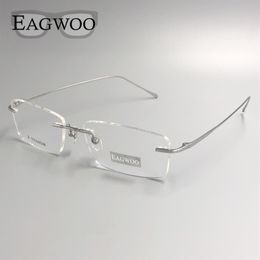 Sunglasses Frames Pure Eyeglasses Rimless Optical Frame Prescription Spectacle Frameless Glasses For Wide Face With Long Temple 145mm 230325