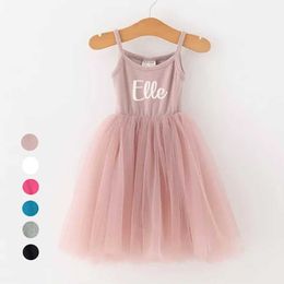 Girl's Dresses 2023 Custom Kids Summer Tulle Ballet Solid Cotton Sleeveless Clothes Children Teenager Tutu Costume Toddler Girl Y2303