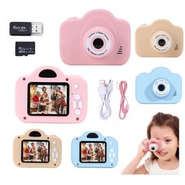 Toy Cameras Mini Child Camera Birthday Gift Cartoon Camera 2 inch HD IPS Screen Digital Camera 1080P Projection Video Camera For Girl Boys 230325