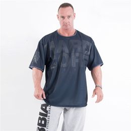 Men's TShirts Mens Loose Mesh breathable Gyms Sport T Casual Short Sleeve Running Workout Training Tees Fitness Top clothing 230325