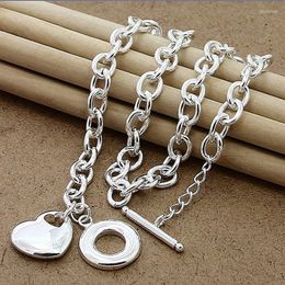 Chains 2023 Trendy 925 Silver Necklace Fashion Elegant Heart Pendant Necklaces Fine Jewellery Wholesale
