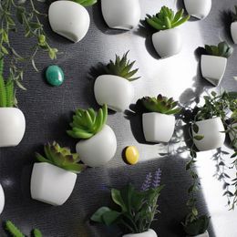 Decorative Flowers Green Flocking Artificial Succulents Plants Bonsai Desktop Fake Home Wedding Wall Refrigerator Sticker Decoration & Wreat