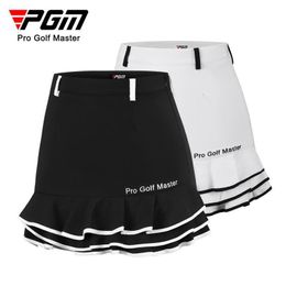 Golf Shorts PGM Women Golf Short Skirt Quick Dry Breathable Four Seasons Ladies Girls Fashion Embroidered Fishtail Skirts Black White XS-XL 230324