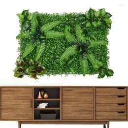 Decorative Flowers Grass Wall Panels 16x24inch Artificial Backdrop UV Protected Faux Privacy Hedge Decoration