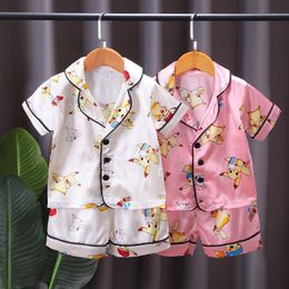 New summer Baby Pyjamas Sets Kids Clothes Clothing Sets Children Cartoon Pyjamas For Girls Boys Sleepwear Long-sleeved Cotton Nightwear b1wj#