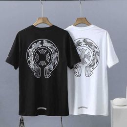 CH Luxury T-shirt Fashion Men's Brand Tops Tees Men Women Sanskrit Letter Couple Sweatshirt Horseshoe Flower Short Sleeve Polos Cross Unisex Tee Tshirts Osg5