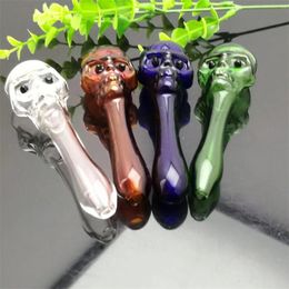 Smoking Pipes Coloured skull glass straight pipe Glass bongs Oil Burner Glass Water