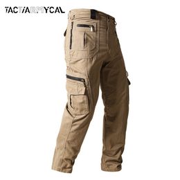 Men's Pants Cargo Cotton Tactical Men Multi Pockets Casual Military Army Traninig Work Trousers For Man 2023 Plus Size 5XL 230324