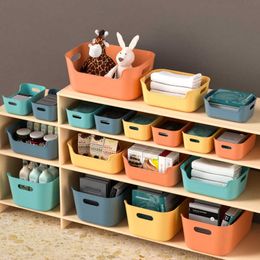 Storage Boxes Bins Desktop Storage Box Jewellery Lipstick Organiser Rectangle Plastic Food Container Glasses Makeup Case Toy Basket Home Supplies P230324