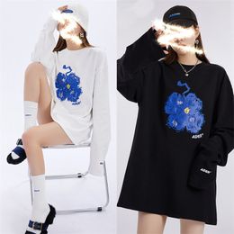 Women's Hoodies Sweatshirts ADER Sweatshirt Men Women Korean Fashion Long Slevee Sweat Tops Oversize Loose Cotton Clothing Female Casual Costume 230325