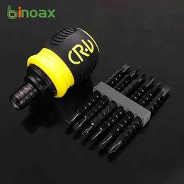 Binoax Ratchet Screwdriver Set Short Handle Cross Groove Drill Telescopic Dual Purpose Small Chrome Vanadium Steel Repair Tools