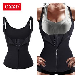 Women's Shapers CXZD Women Waist Trainer Push Up Vest Tummy Belly Girdle Body Shaper Waist Cincher Corset Zipper Vest Plus Size S-4XL Shaperwear 230325