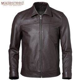 Men's Leather Faux Jacket 100 Natural Cowhide Man Real Coat Male Clothing Autumn Spring Asian Size M601 230324