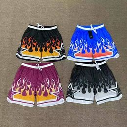 Summer Men Basketball Shorts Mesh Varsity Star Printed Hip Hop Sports Beach Outerwear Sweatpant Us Freestyle Streetwear Breathable Vintage Pant