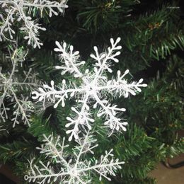Christmas Decorations Plastic Brushed Snowflake Tree Pendants In Various Size