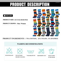 Men's Socks Men's Mens Casual Gentleman Color Puzzle Happy Style Stripe Business Funny Party Dress Cotton Women Sock Christmas