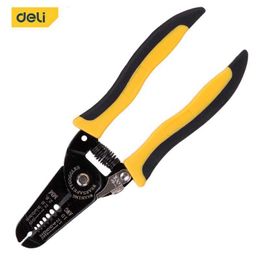 Deli 7 Inch 2 in 1 Wire Stripper And Cutter Slip Resistance 50# Material Blade Dual-color PVC-coated Handle