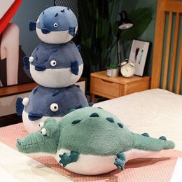 new cute round alligator plush toy puffer doll doll pillow sleeping bed doll birthday gift female