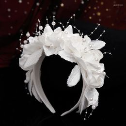 Headpieces Sweet Flower Brides Hairband Elegant Fabric Headpiece Simple Bridal Headdress Wedding Hair Jewellery