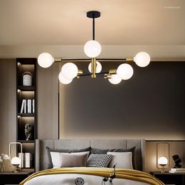 Pendant Lamps Nordic E27 Chandelier Home Gold Black Ceiling Decor Light Modern Living Room Bedroom G95 Bulb Indoor Lighting Fixture