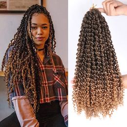 Wholesale 18 Inch Water Wave Synthetic Braid Hair Solid Color Braiding Hair New Passion Twist Synthetic Crochet Braids