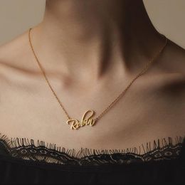 Pendant Necklaces Trendy Personality Letter Custom Name Necklace Women Child Baby Kids Gifts Chain Choker Christmas